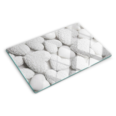 Tabla de cortar Corazones blancos con estampado