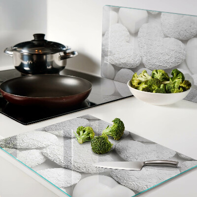 Tabla de cortar Corazones blancos con estampado