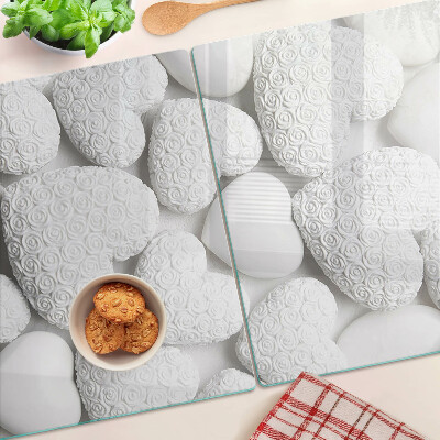 Tabla de cortar Corazones blancos con estampado