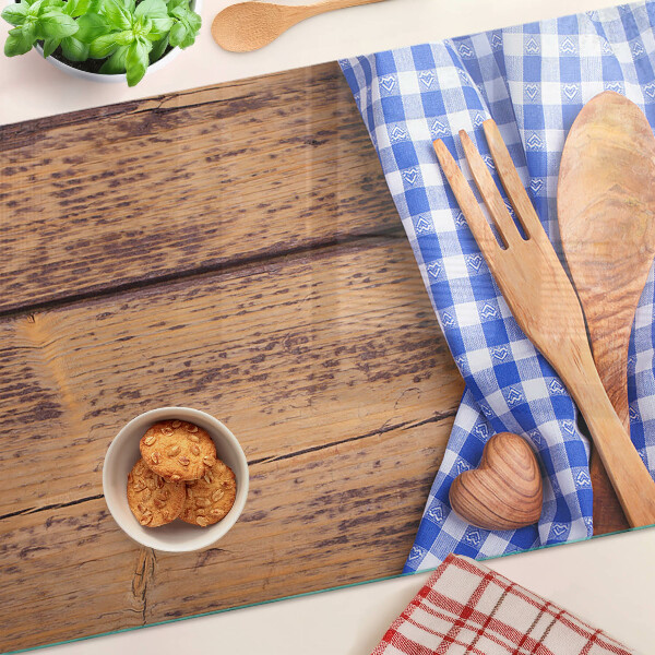 Tabla de cocina Tema de cocina con accesorios de madera.