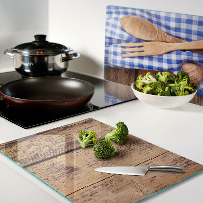 Tabla de cocina Tema de cocina con accesorios de madera.
