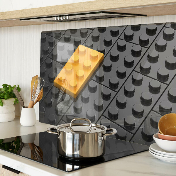 Tabla de cortar de cristal Ladrillos LEGO sobre fondo negro