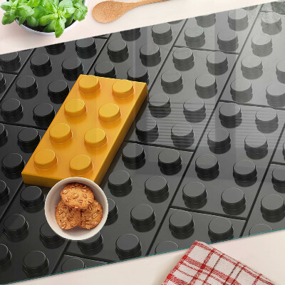 Szklana deska do krojenia Klocki LEGO na czarnym tle