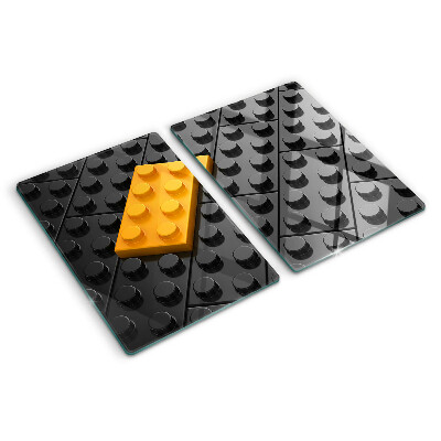 Tabla de cortar de cristal Ladrillos LEGO sobre fondo negro