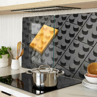 Tabla de cortar de cristal Ladrillos LEGO sobre fondo negro