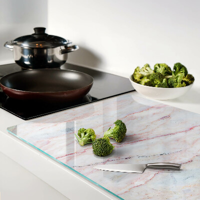 Tabla de cortar Patrón de mármol en tonos rosa.