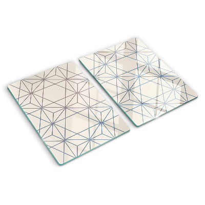 Szklana deska do krojenia Geometria z trójkątami i liniami