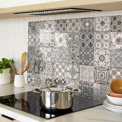 Tabla de cocina Patrones de mosaicos en tonos de gris