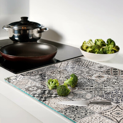 Tabla de cocina Patrones de mosaicos en tonos de gris