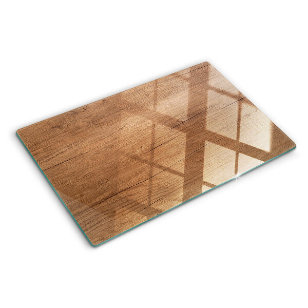 Tabla de cortar de cristal Madera con reflejo de ventana
