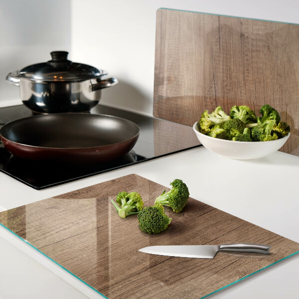 Tabla de cortar de cristal Madera con reflejo de ventana