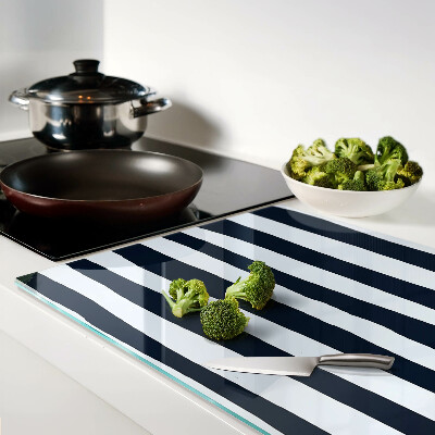 Tabla para cortar Rayas verticales en azul marino y blanco