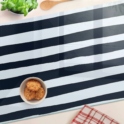 Tabla para cortar Rayas verticales en azul marino y blanco