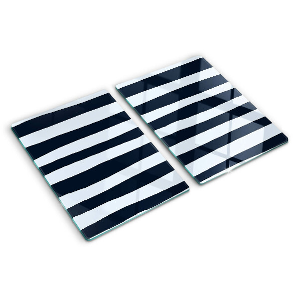 Tabla para cortar Rayas verticales en azul marino y blanco