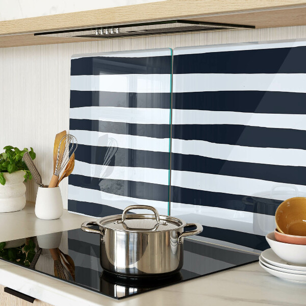 Deska kuchenna szklana Pionowe pasy w kolorze granatowym i białym