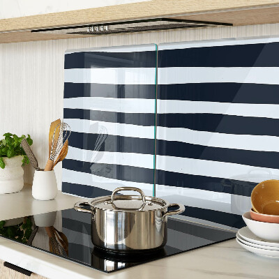Deska kuchenna szklana Pionowe pasy w kolorze granatowym i białym