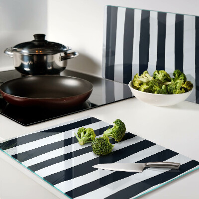 Tabla para cortar Rayas verticales en azul marino y blanco