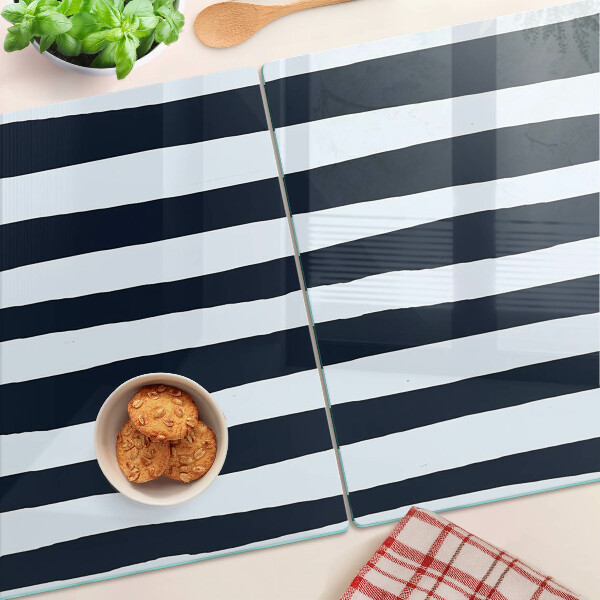 Tabla para cortar Rayas verticales en azul marino y blanco