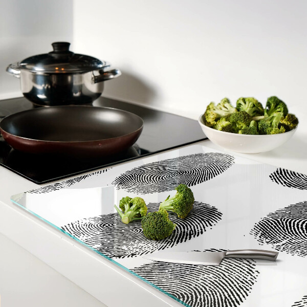 Tabla de cortar de cristal Huellas dactilares