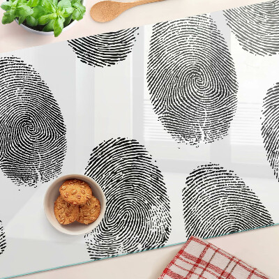 Tabla de cortar de cristal Huellas dactilares