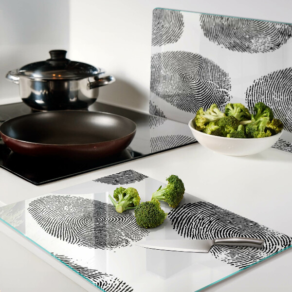 Tabla de cortar de cristal Huellas dactilares