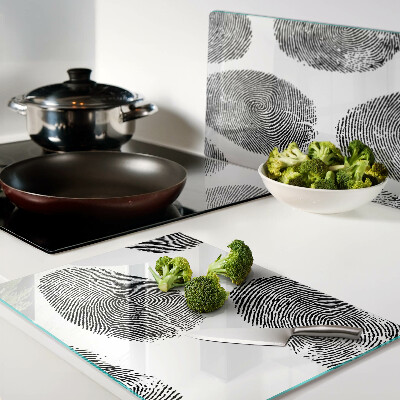 Tabla de cortar de cristal Huellas dactilares