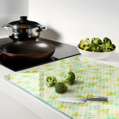 Tabla de cortar de cristal Geometría en colores pastel