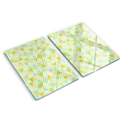 Tabla de cortar de cristal Geometría en colores pastel