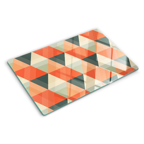 Tabla de cortar de cristal Triángulos en tonos naranja