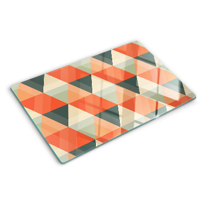 Tabla de cortar de cristal Triángulos en tonos naranja