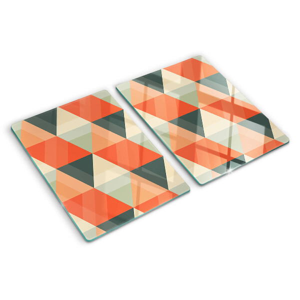 Tabla de cortar de cristal Triángulos en tonos naranja