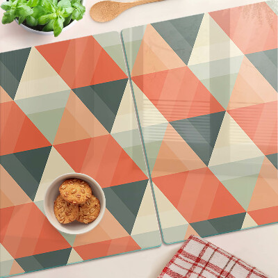 Tabla de cortar de cristal Triángulos en tonos naranja