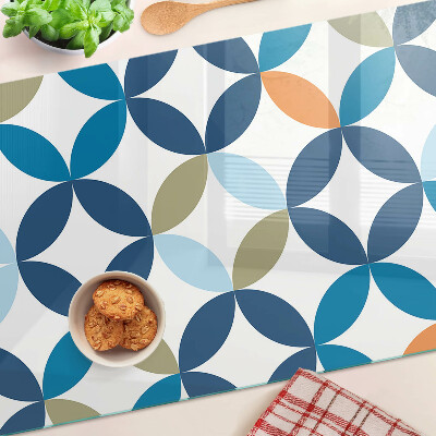 Tabla de cortar Hojas geométricas en diferentes colores.