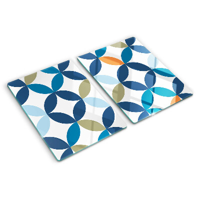 Szklana deska do krojenia Geometryczne liście w różnych kolorach