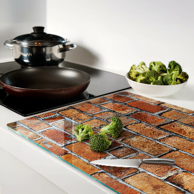 Tabla de cocina pared de ladrillos