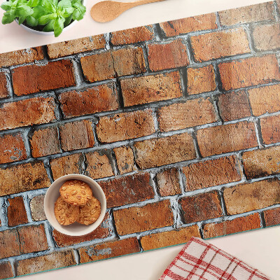 Tabla de cocina pared de ladrillos