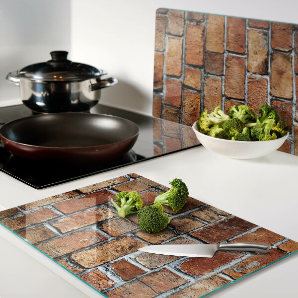 Tabla de cocina pared de ladrillos