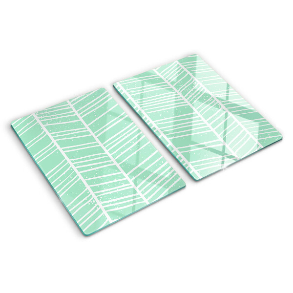 Szklana deska kuchenna Zielone paski z białymi liniami