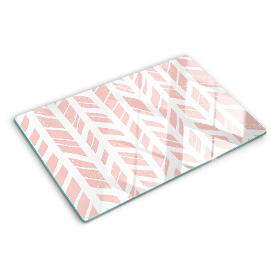 Tabla de cortar de cristal Hojas en tono rosa.