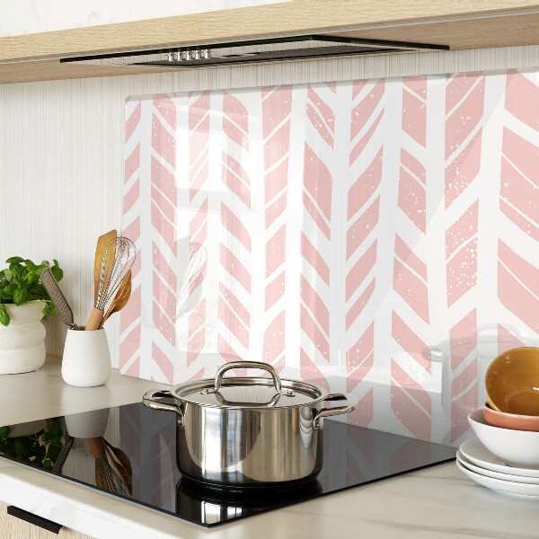 Szklana deska kuchenna Liście w różowym odcieniu