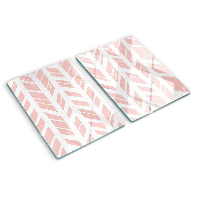 Tabla de cortar de cristal Hojas en tono rosa.