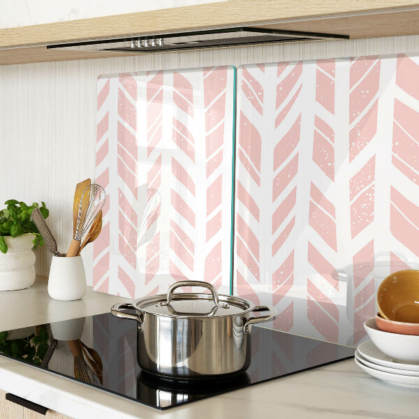 Tabla de cortar de cristal Hojas en tono rosa.