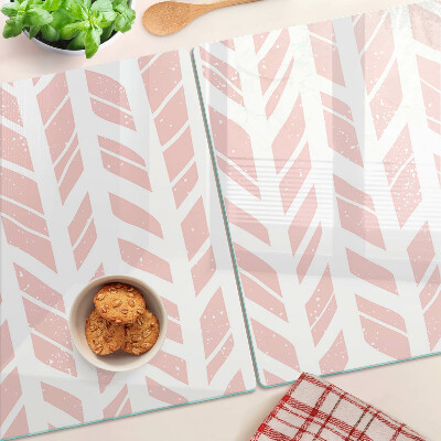 Szklana deska kuchenna Liście w różowym odcieniu