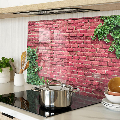 Tabla de cocina Muro de ladrillo con vegetación