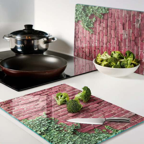 Tabla de cocina Muro de ladrillo con vegetación