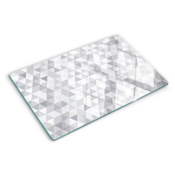 Tabla de cortar de cristal Motivo triangular en tonos grises