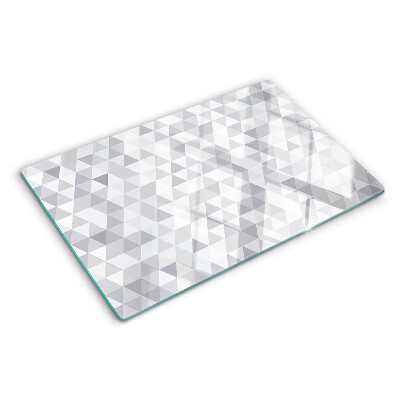Tabla de cortar de cristal Motivo triangular en tonos grises