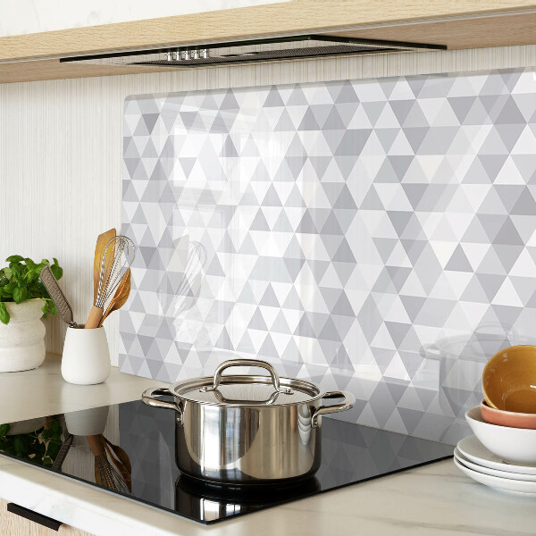 Tabla de cortar de cristal Motivo triangular en tonos grises