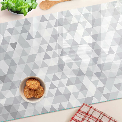 Tabla de cortar de cristal Motivo triangular en tonos grises