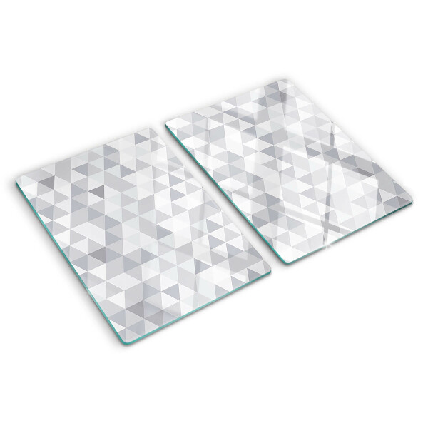 Tabla de cortar de cristal Motivo triangular en tonos grises